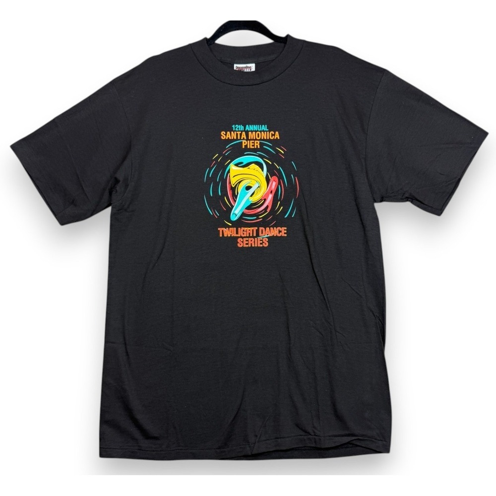 Vintage Santa Monica Pier Twilight Dance Series T-Shirt L Black Young Dubliners